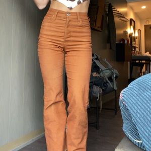 Levi's Ribcage Flare High-Waist Rust Orange Corduroy Size 25 x 32 NWT